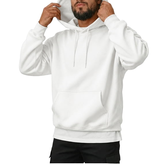 Men's Relaxed Fit Hooded Sweatshirt Drawstring Long Sleeve Casual Pullover Hoodie with Front Pocket