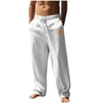 thumbnail image 1 of Men's Relaxed Fit Jogger Pants Casual Baggy Cargo Pants Sweatpants Water Resistant Outdoor Twill Sport Trouser (L, White), 1 of 5