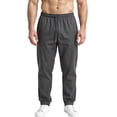 thumbnail image 1 of Men's Relaxed Fit Pants - Drawstring Waist for Casual Leisure & Everyday Wear Gray L, 1 of 3