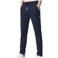 thumbnail image 1 of Men's Relaxed Fit Pants Fleece Lined Jogger Winter Warm Classic Stretch Elastic Waist Thermal Sweatpants with Pockets (XS, Navy), 1 of 5
