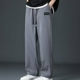 thumbnail image 1 of Men's Relaxed Fit Pants Mens Fashion Summer Large Size Pants Lightwight Casual Solid Color Trousers Classic Drawstring Elastic Waist Pockers Long Pants Size 3XL-5XL, 1 of 7