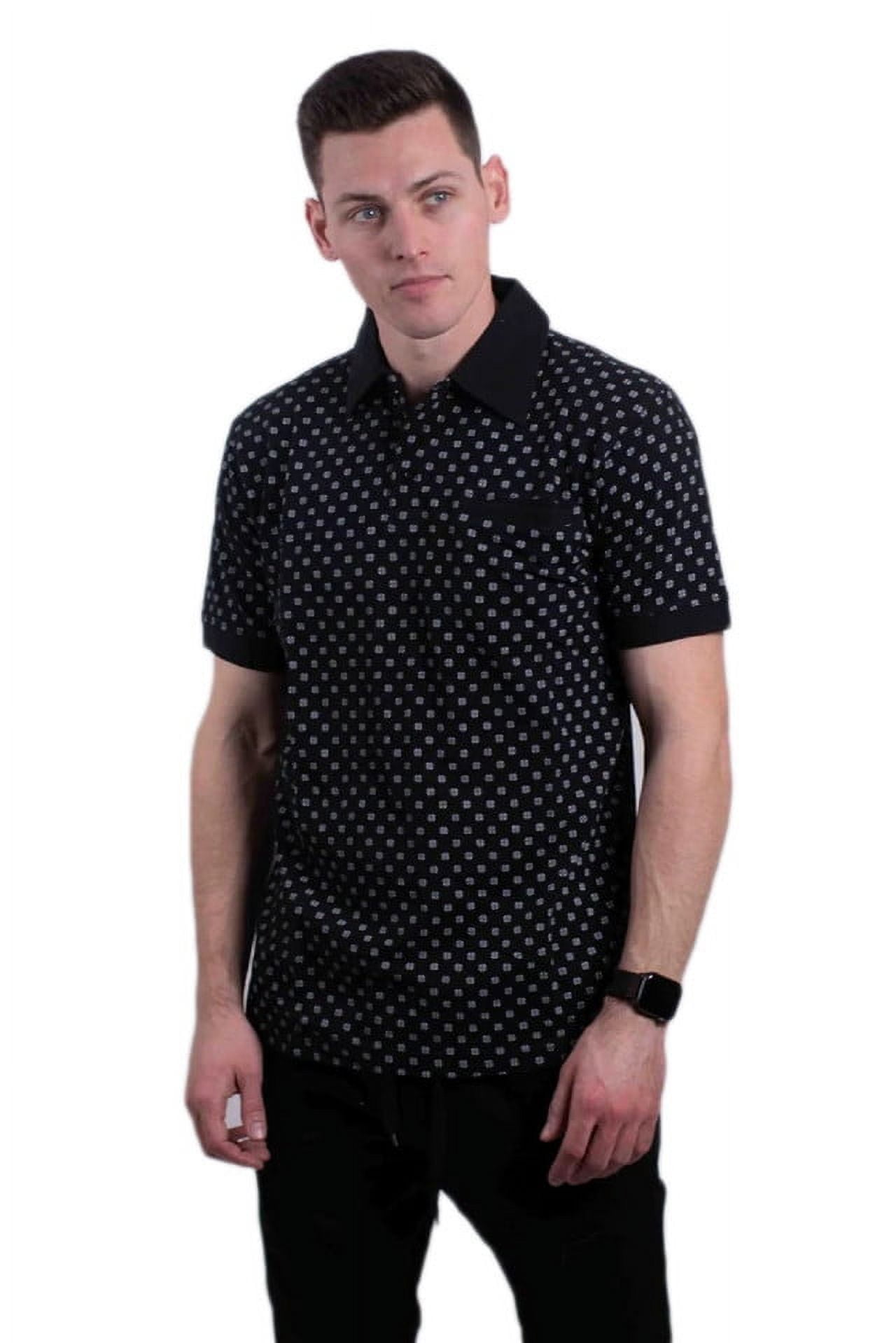 ☆ ☆ Men's Black Relaxed Fit Pique Polo Short Sl Men's Relaxed-Fit Polo Shirts Printed Pique Polo Short