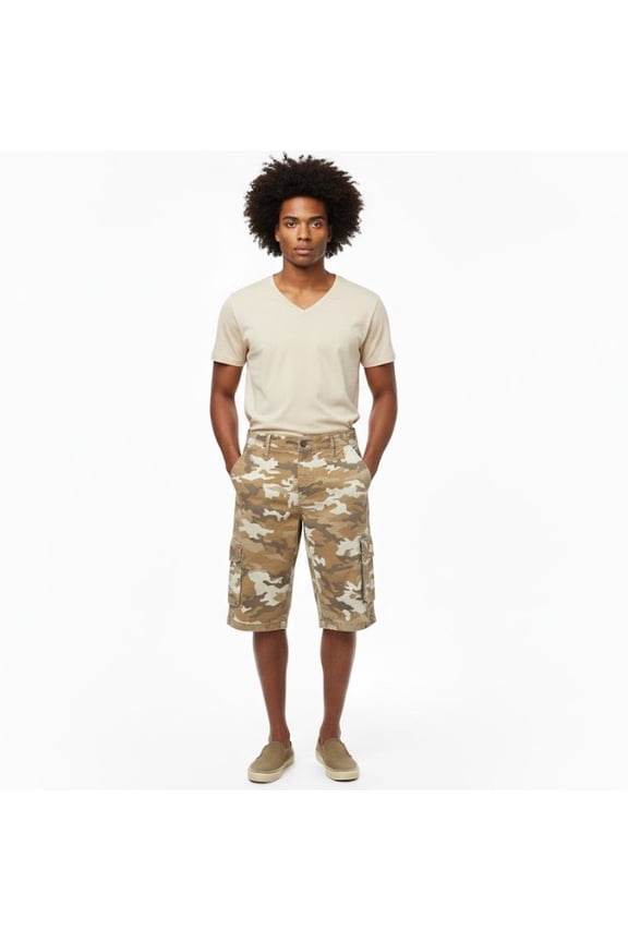 Men's Relaxed Fit Ripstop Utility Cargo Shorts with Side Pockets