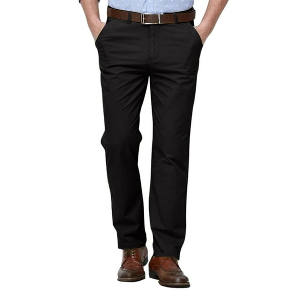 Men's Relaxed Fit Stretch Corduroy Lightweight Breathable Pants with Regular Fit for Casual and Business Wear,Black,30