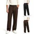 thumbnail image 1 of Men's Relaxed Fit Wide Leg Stretch Golf & Dress Work Pants All Day Comfort Performance Trousers for Business & Suit, 1 of 5