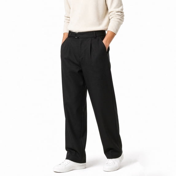 Men's Relaxed Fit Wide Leg Stretch Golf & Dress Work Pants All Day Comfort Performance Trousers for Business & Suit