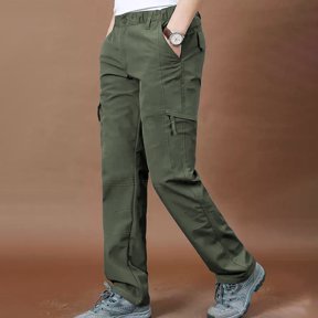 Men’s Relaxed Stretch Polyester Work Cargo Pants S to XL, Rip Resistant Breathable Outdoor Utility Pants