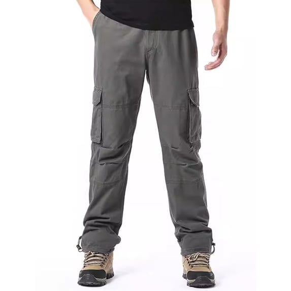 Men's Relaxed Stretch Straight Leg Utility Cargo Pants with Secure Zipper Storage Pockets