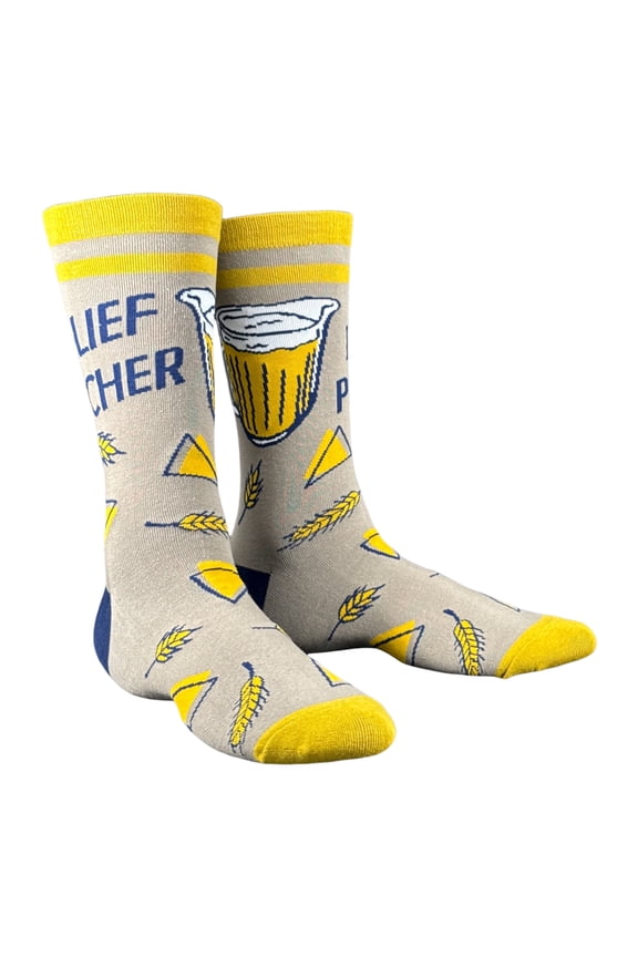 Men's Relief Pitcher Socks Funny Beer Lovers Drinking Joke Novelty Footwear