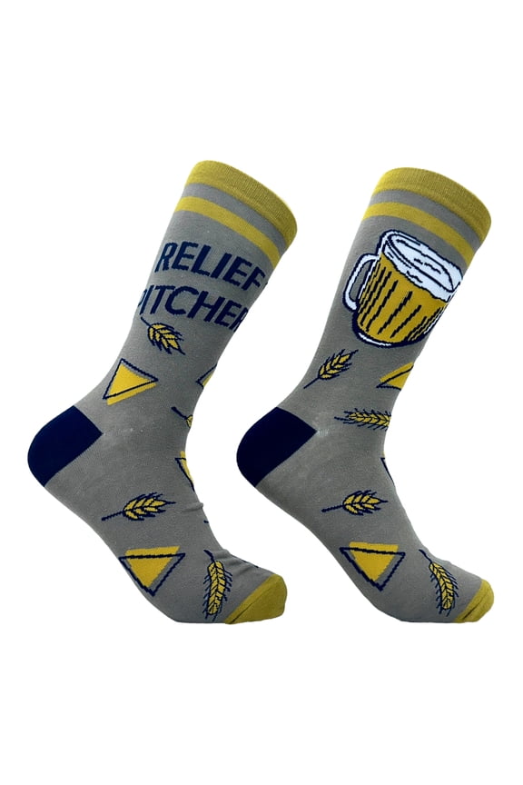 Men's Relief Pitcher Socks Funny Beer Lovers Drinking Joke Novelty Footwear
