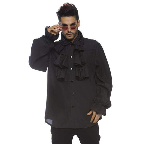 Men's Renaissance Ruffle Front Pirate Shirt, Large
