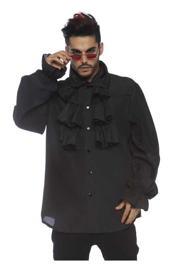 Men's Renaissance Ruffle Front Pirate Shirt, X-Large