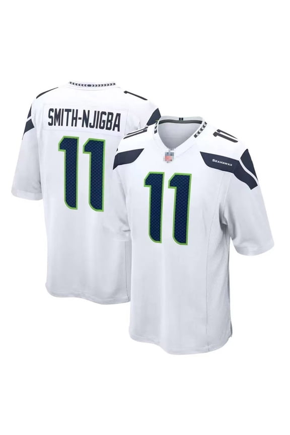 Men's Replica Classic Jerse#11 Smith-Njigba Tshirt Sports Game Tee White-XXL