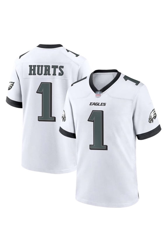 Men's Replica Classic Jersey#1 Hurts Tshirt Sports Game Tee White-L