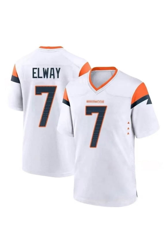 Men's Replica Classic Jersey Elway 7 shirt Sports Game Tee White-3XL