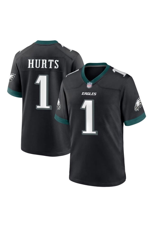 Men's Replica Classic JerseyNO.1 Hurts Tshirt Sports Game Tee Black-XL