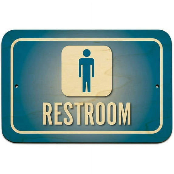Men's Restroom 9" x 6" Wood Sign