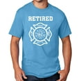 thumbnail image 1 of Men's Retired Firefighter T-shirt, Medium Aqua Blue, 1 of 2