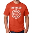 thumbnail image 1 of Men's Retired Firefighter T-shirt, Small Orange, 1 of 2