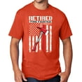 thumbnail image 1 of Men's Retired Firefighter with Axe T-shirt, XL Orange, 1 of 2