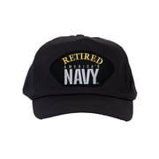 Mens Retired Series U.S. Military Veteran Unstructured Snapback Baseball Hat Americas Navy Black