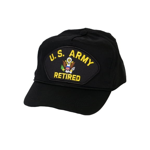 Men's Retired Series U.S. Military Veteran Unstructured Snapback Baseball Hat US Army Black