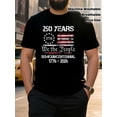 thumbnail image 1 of Men's Retro 250 Years We the People 1776-2026 Semicuincentennial Patriotic T-Shirt Vintage American Flag Graphic Tee Plus Size Breathable Cotton Blend Top, 1 of 6