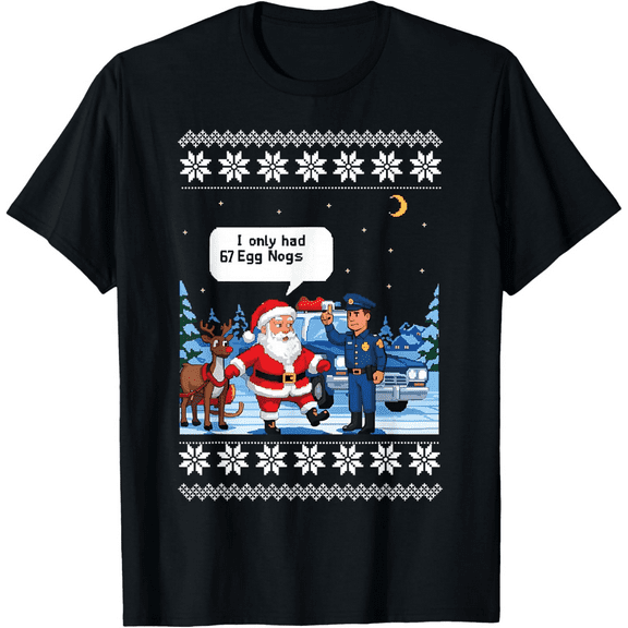 Men’s Retro 67 Holiday T-Shirt, Christmas Graphic Tee, Lightweight Short Sleeve