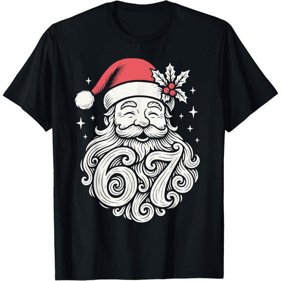 Men’s Retro 67 Holiday T-Shirt, Christmas Graphic Tee, Lightweight Short Sleeve