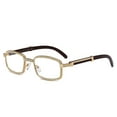thumbnail image 1 of Men's Retro 90'S Style Gold Frame Rectangle Clear Hip Hop Square Diamond Sunglasses, 1 of 2