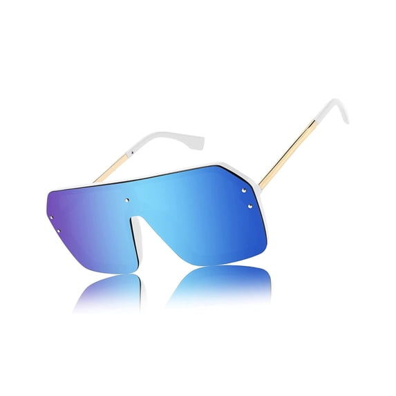 Men's Retro 90'S Style Hip Hop Sunglasses Migos Blue