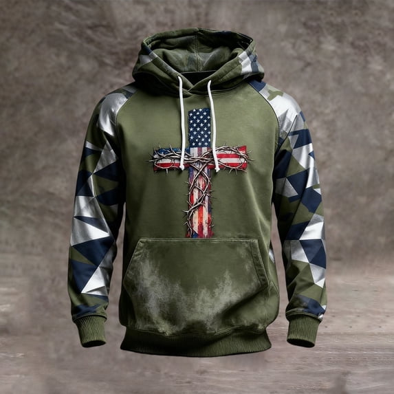 Men's Retro American 250th Hoodie USA 250th Anniversary Shirt Anniversary Flag Print Hoodie for Men