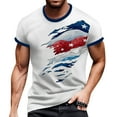 thumbnail image 1 of Men's Retro American Flag Raglan Shirt, Three-Button Design with Breathable Fabric for Casual and Sporty Looks ,Sky Blue M, 1 of 5