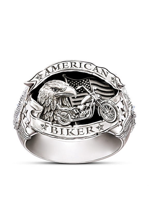 Men's Retro American Locomotive Eagle Ring