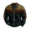 thumbnail image 1 of Men's Retro Casual Sportswear, Open Zipper Sweatshirt Jacket with Print Design for Street Fashion and Gym Workouts,Gold,L, 1 of 5