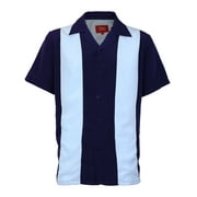 Mens Retro Charlie Sheen Two Tone Guayabera Bowling Shirt