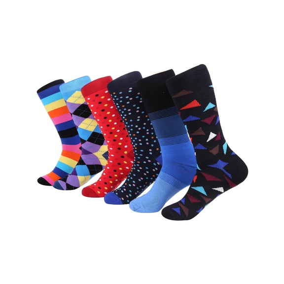 Men's Retro Collection Dress Socks 6 Pack