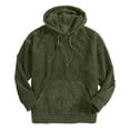 thumbnail image 1 of Men's Retro Corduroy Pullover Hoodies 2025 Fall Plain Long Sleeve Casual Hooded Sweatshirt Tops with Drawstring, 1 of 7