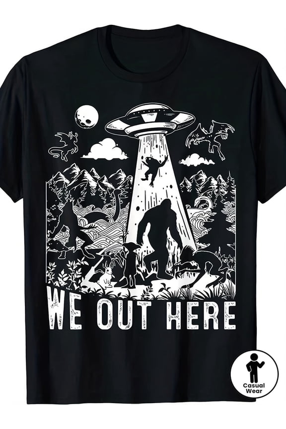 Men's Retro Cryptid T-Shirt - Sasquatch & Local Mythical Creatures Graphic Tee