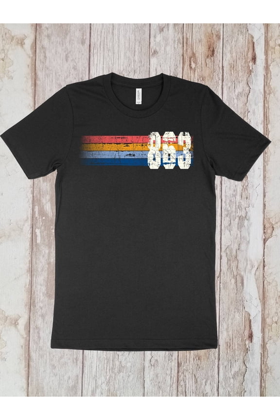 Men's Retro Distressed 863 Florida Area Code Striped Short Sleeve T-Shirt