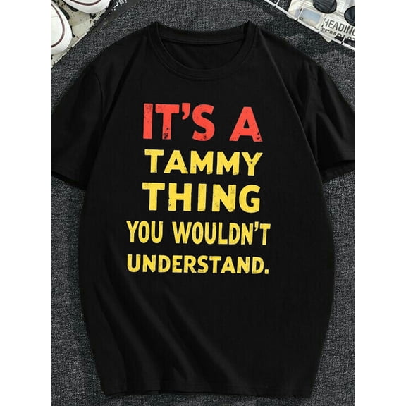 Men's Retro Distressed Tammy Name Slogan Graphic T-Shirt