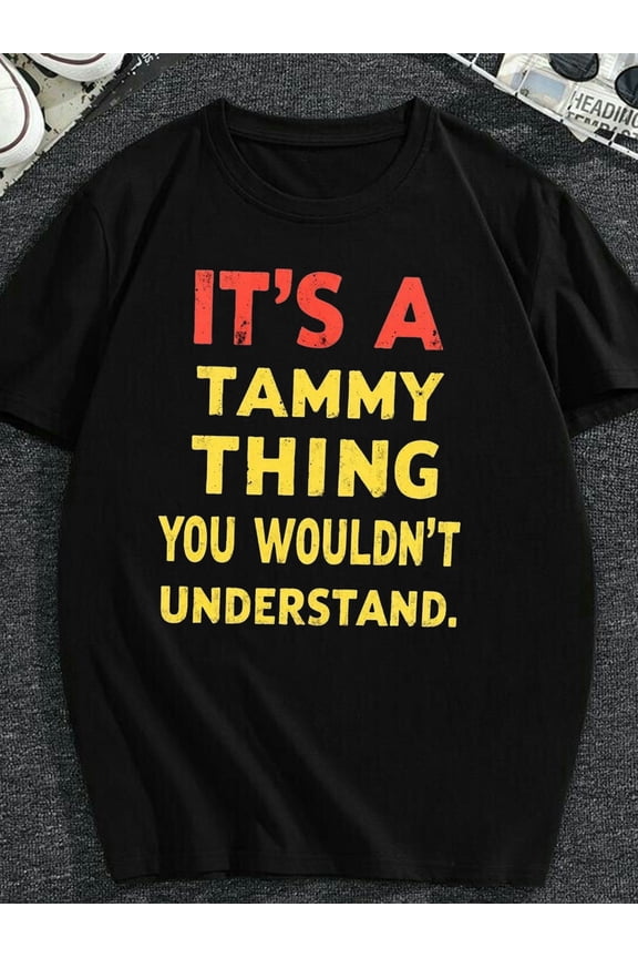 Men's Retro Distressed Tammy Name Slogan Graphic T-Shirt
