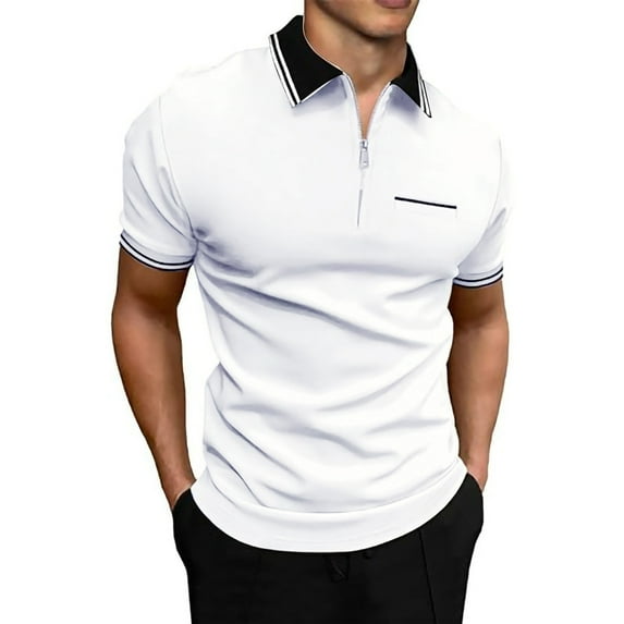 Men's Retro Fashionable 1/3 Zippered Short Sleeve T Shirt Casual Comfortable Breathable Tee for Daily Wear Men's Oversized Tee Summer Tops Streetwear