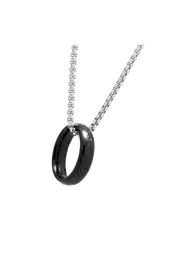 Men's Retro Finger Ring Necklace Titaniums Steel Clavicle Chain Unisex Choker Everyday Wear Neckchain Accessories