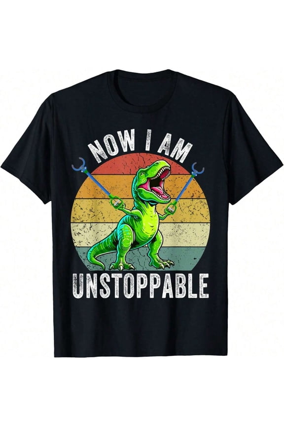 Men's Retro Funny T-Rex Unstoppable Dinosaur Graphic T-Shirt
