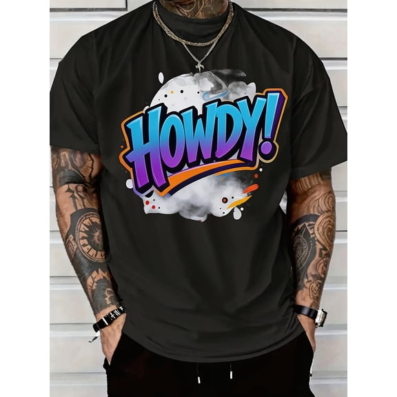 Men's Retro Graffiti Howdy Graphic T-Shirt