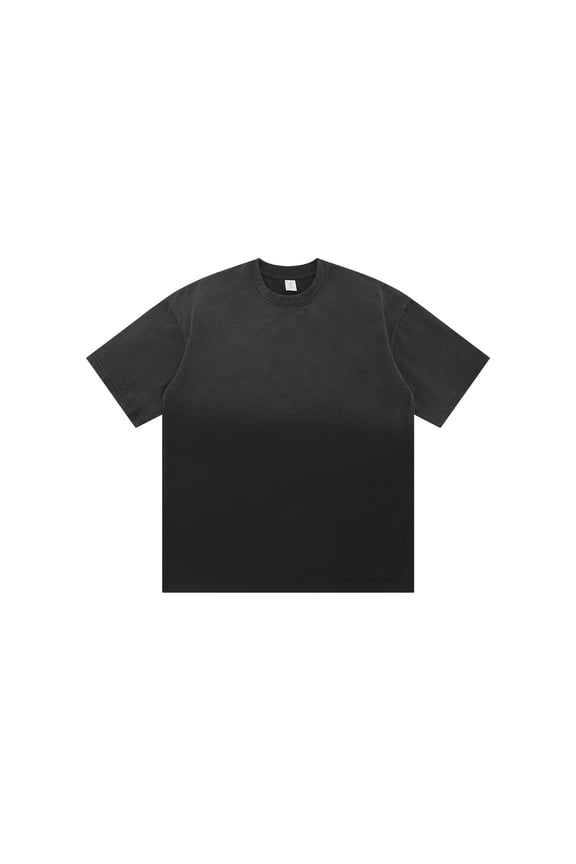 Men's Retro Heavy Gradient Short Sleeve T-Shirt Trendy Shoulder Drop, Suitable for Multiple Seasons, Asian Sizes