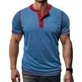 thumbnail image 1 of Men's Retro Henley Shirts Short Sleeve T Shirt for Man with Pocket Relaxed Summer Casual Classic Half Button Shirt, 1 of 8