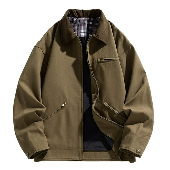 Men's Retro Lapel Casual Jacket Loose Fit Fashion Trend Lightweight Outerwear for Daily Wear