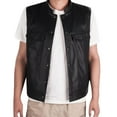 thumbnail image 1 of Men's Retro Leather Vest, V-neck, with Pockets, for Daily and Party, 1 of 7